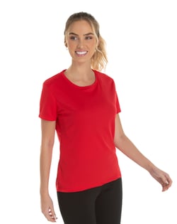 Camiseta Feminina Dry Fit Vermelha Proteção UV 30+
