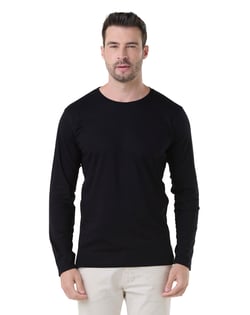 Camiseta Manga Longa de Algodão Premium Preta