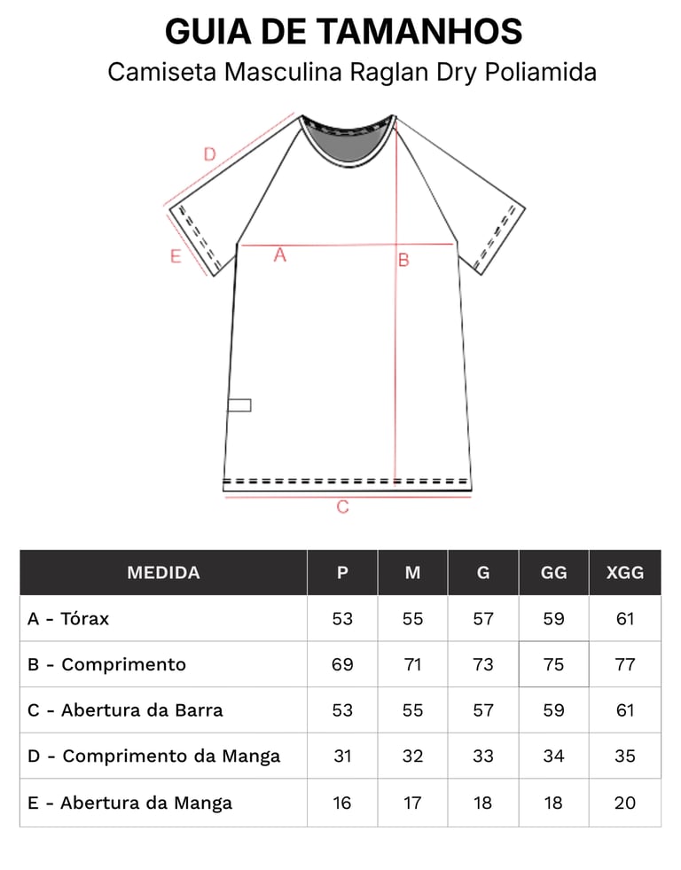 Camiseta Masculina Dry Poliamida Raglan Preta