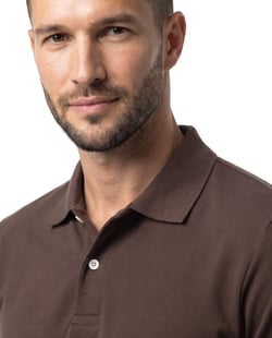 Camisa Polo Piquet Masculina Marrom