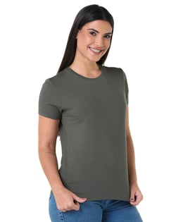 Camiseta Tech Modal Feminina Cinza Terra