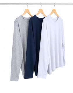 Kit 3 Camisetas Femininas Manga Longa de Algodão Penteado 03