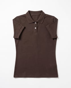 Camisa Polo Piquet Feminina Marrom