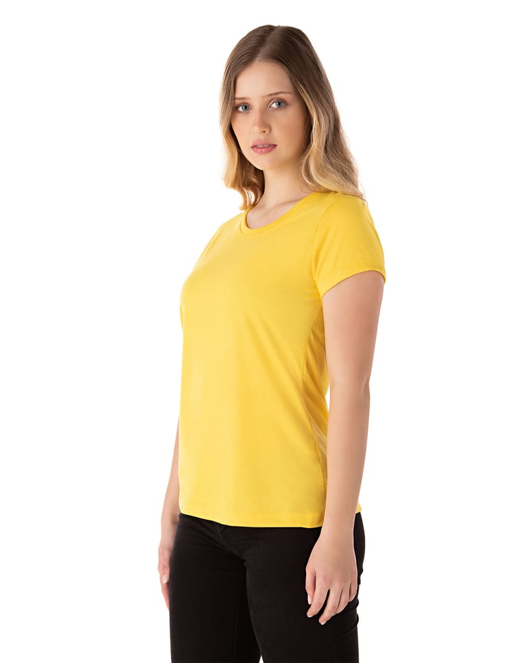 Baby Look PV / Malha Fria  Amarelo Canário