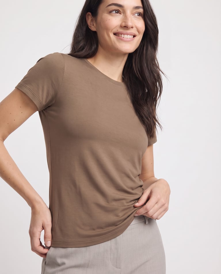 Camiseta Tech Modal Feminina Madeira
