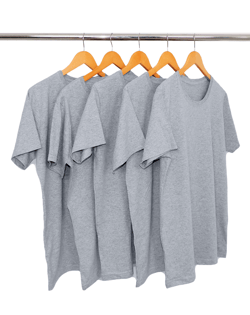 Kit 5 Camisetas PV Masculinas / Malha Fria Cinza Mescla