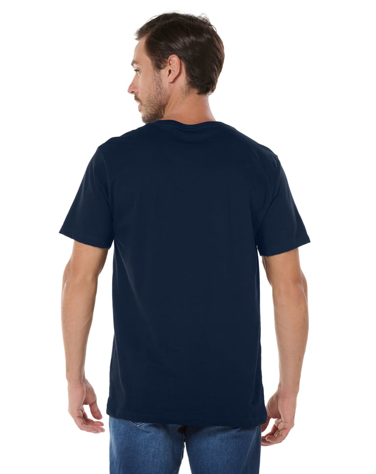 Kit 3 Camisetas Gola V de Algodão Premium Azul Marinho