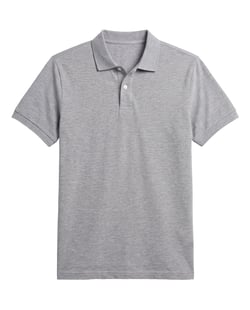 Camisa Polo Piquet Masculina Cinza Mescla