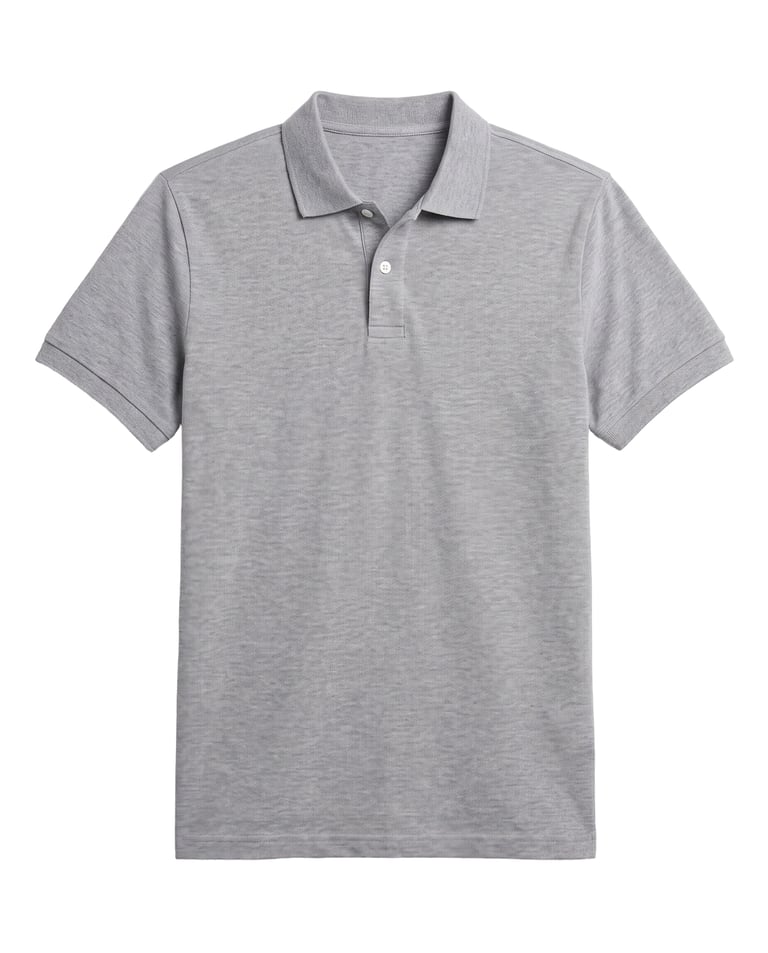 Camisa Polo Piquet Masculina Cinza Mescla