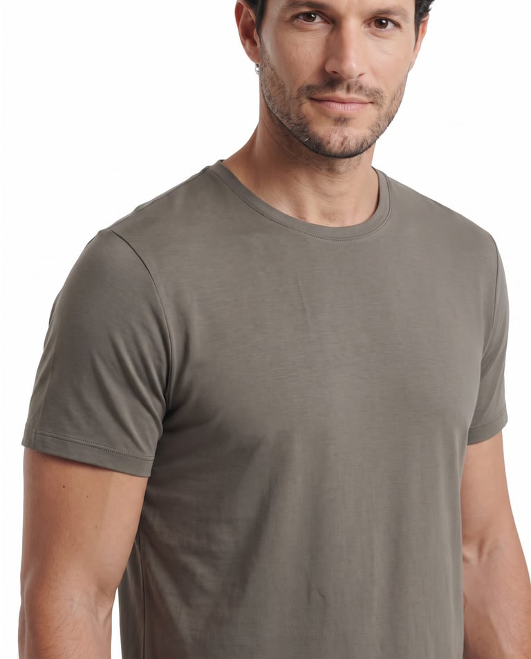 Camiseta Tech Modal Masculina Cinza Terra