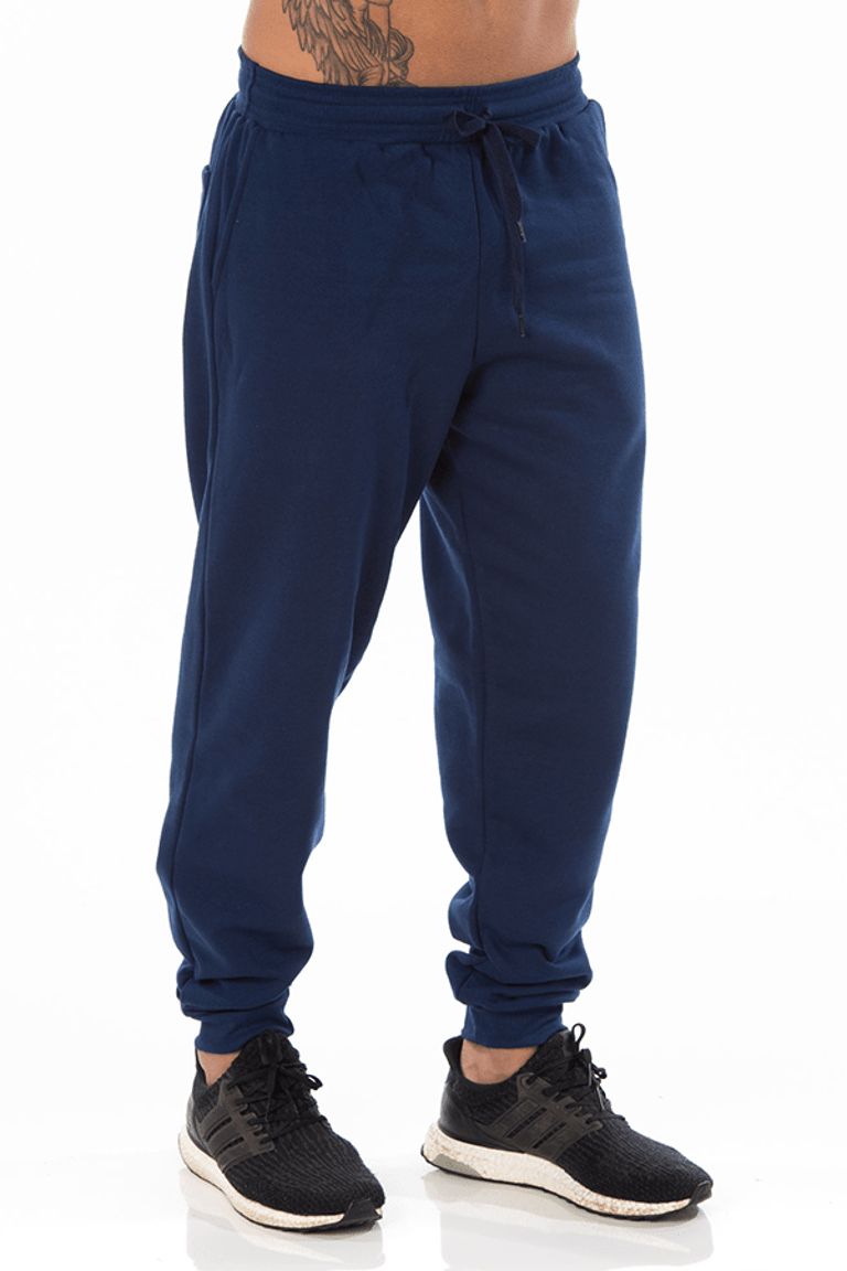 Kit 3 Calças Masculinas de Moletom Azul Marinho