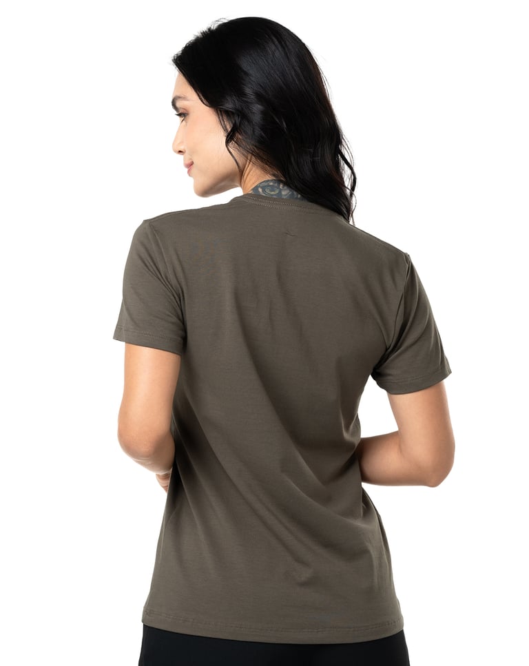 Camiseta de Algodão Egípcio Feminina Cinza Mineral