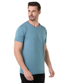 Camiseta Tech Modal Masculina Azul Topázio