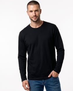 Kit 3 Camisetas Masculinas Manga Longa de Algodão Penteado 01