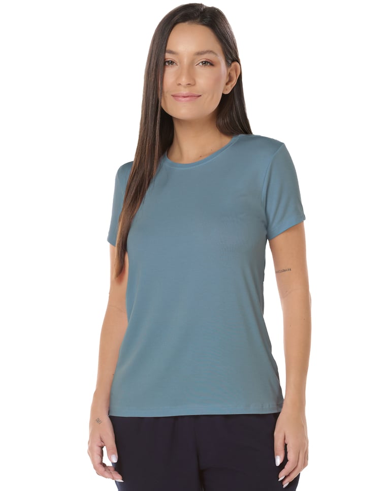 Camiseta Tech Modal Feminina Azul Topázio