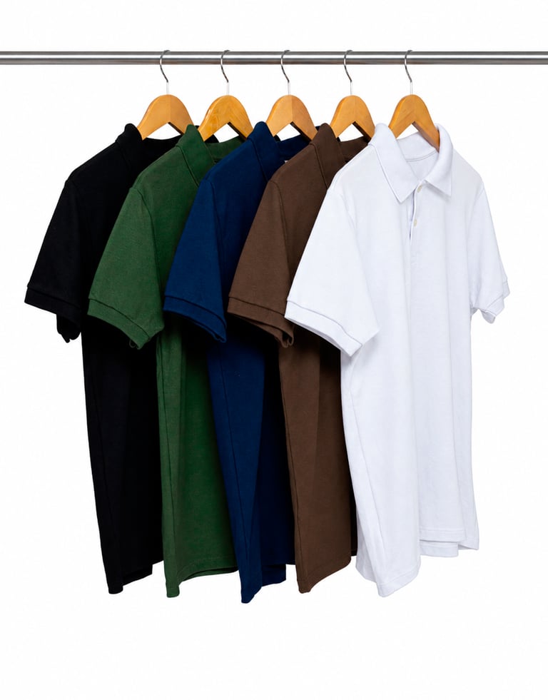 Kit 5 Camisas Polo Piquet Masculinas 01