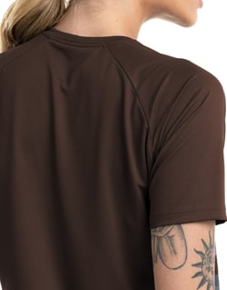 Camiseta Feminina Dry Poliamida Raglan Marrom