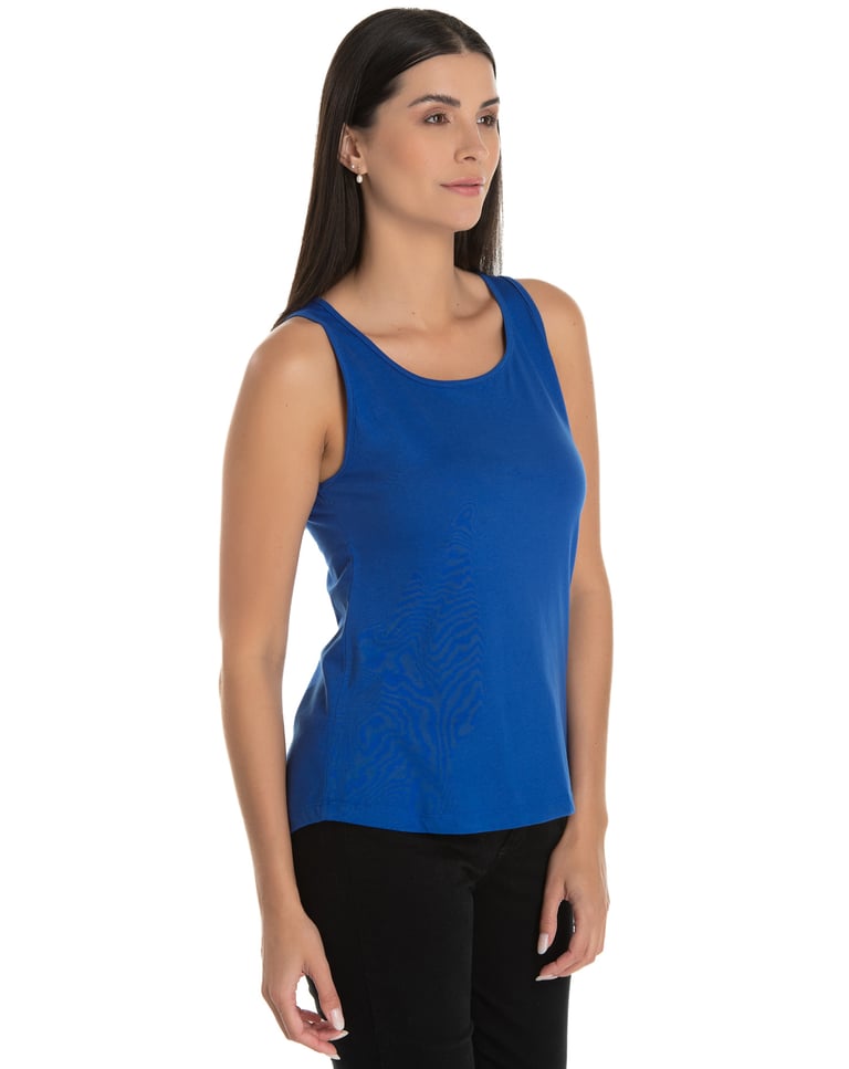 Regata Feminina de Algodão Premium Azul Royal