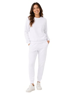 Conjunto Moletom Feminino Blusão Branco 08