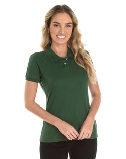 Camisa Polo Piquet Feminina Verde Musgo