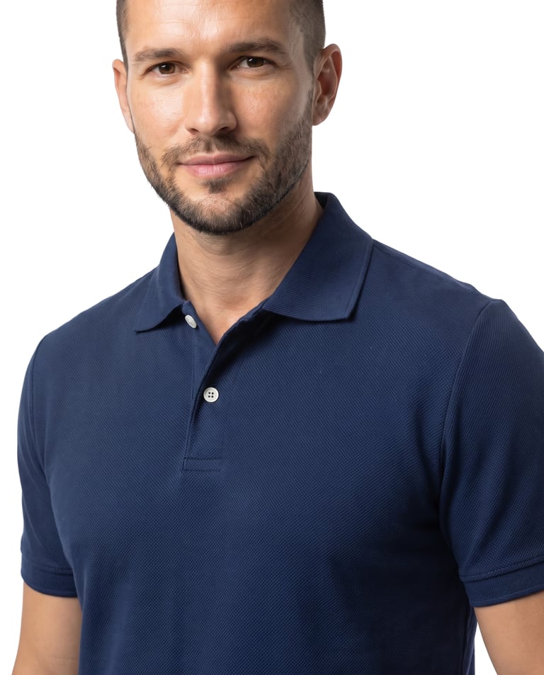 Camisa Polo Piquet Masculina Azul Marinho