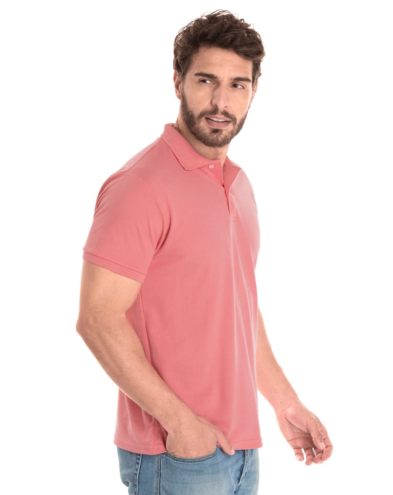 Camisa Polo Piquet Masculina Salmão
