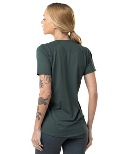 Camiseta Feminina Dry Poliamida Raglan Verde Fóssil