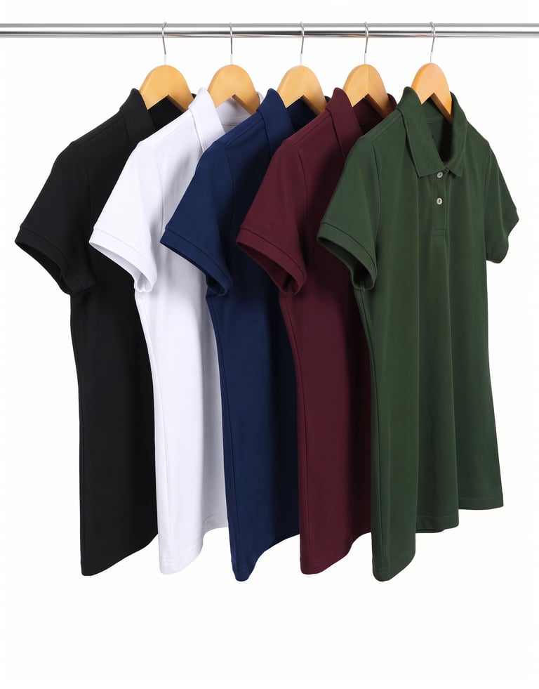 Kit 5 Camisas Polo Piquet Feminina