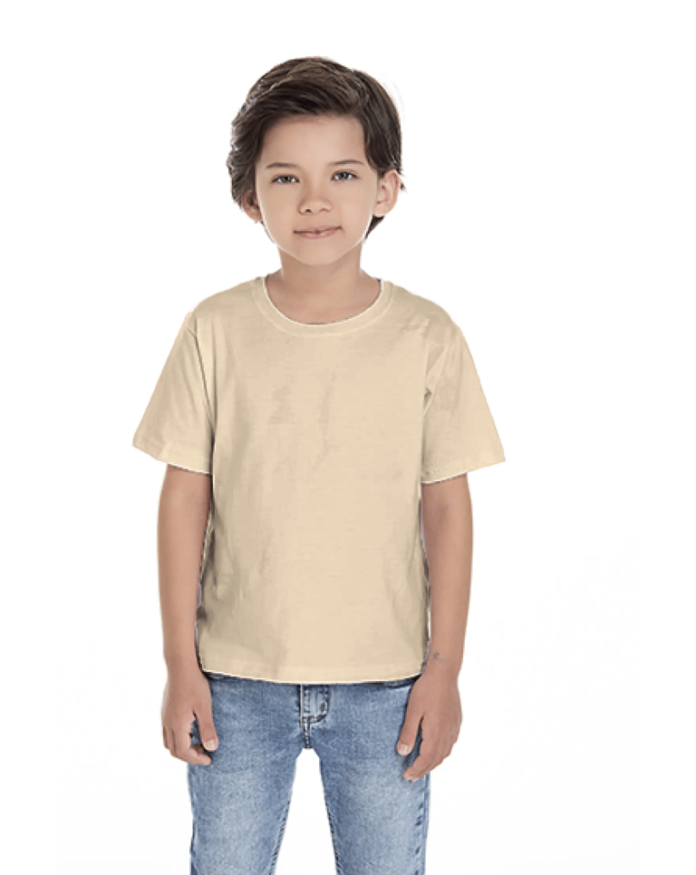 Camiseta Infantil de Algodão Penteado Areia