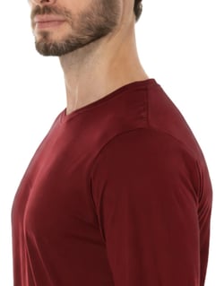Camiseta Manga Longa de Algodão Premium Bordô
