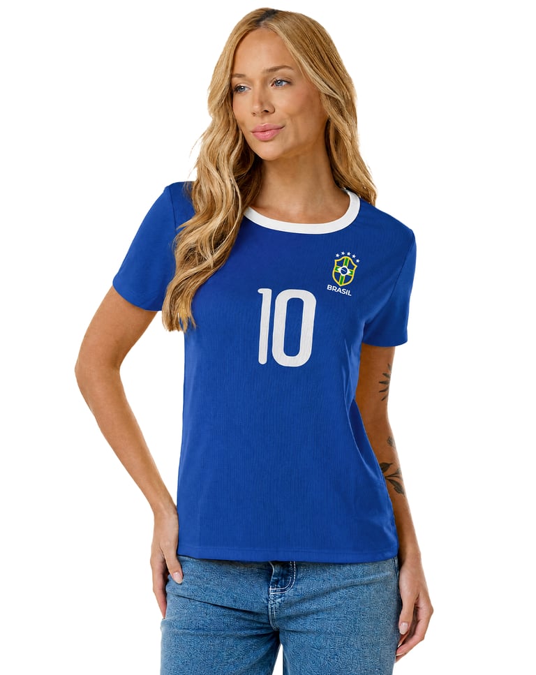 Kit 2 Camisetas Femininas Brasil Copa 2026 Dry Fit
