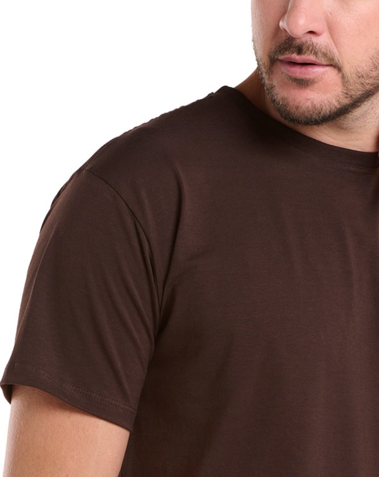 Camiseta de Algodão Egípcio Marrom Café