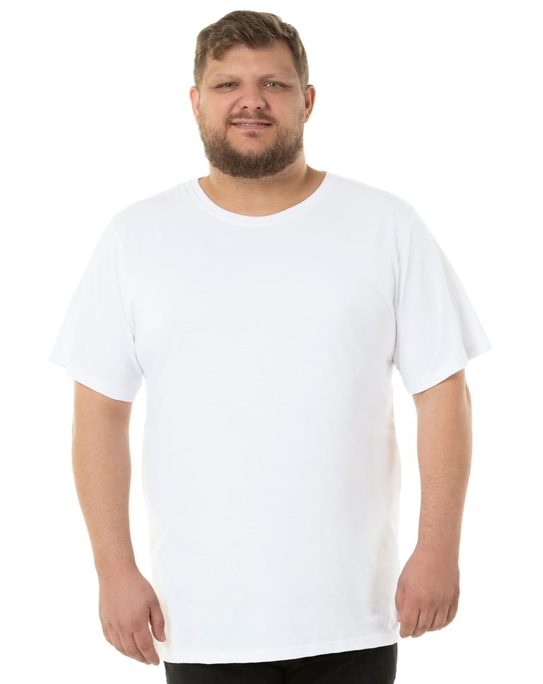 Camiseta Plus Size Masculina de algodão Branca