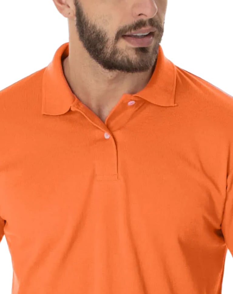 Camisa Polo Piquet Masculina Laranja