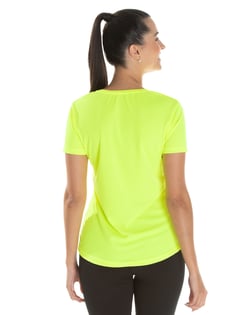 Camiseta Feminina Dry Fit Amarelo Fluorescente Proteção UV 30+