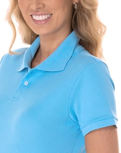 Camisa Polo Piquet Feminina Azul Claro