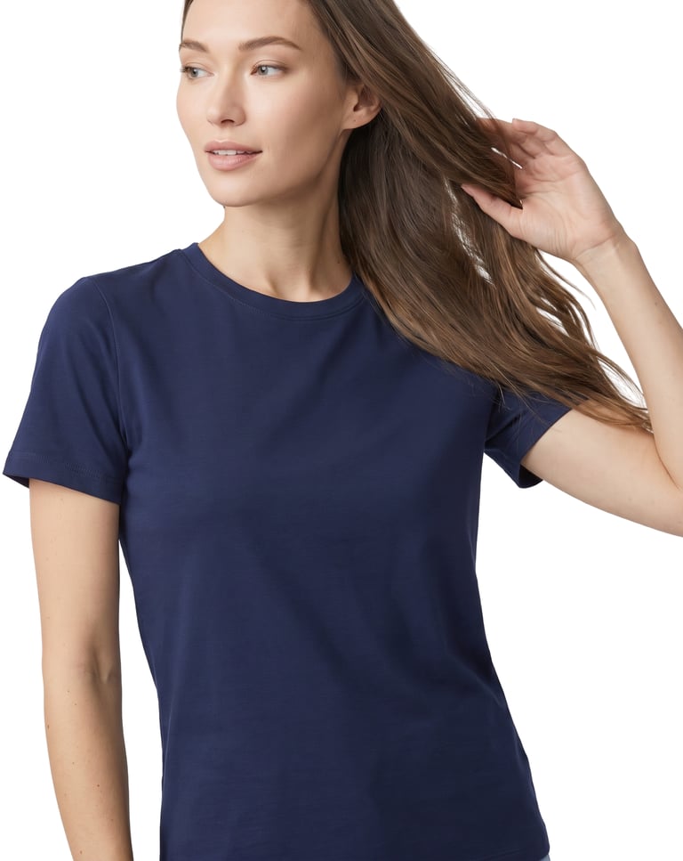 Baby Look de Algodão Premium Azul Marinho