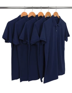 Kit 5 Camisas Polo Piquet Masculinas Azul Marinho
