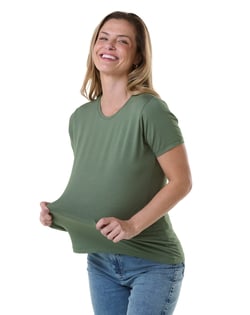 Camiseta Tech Modal Feminina Verde Oliva