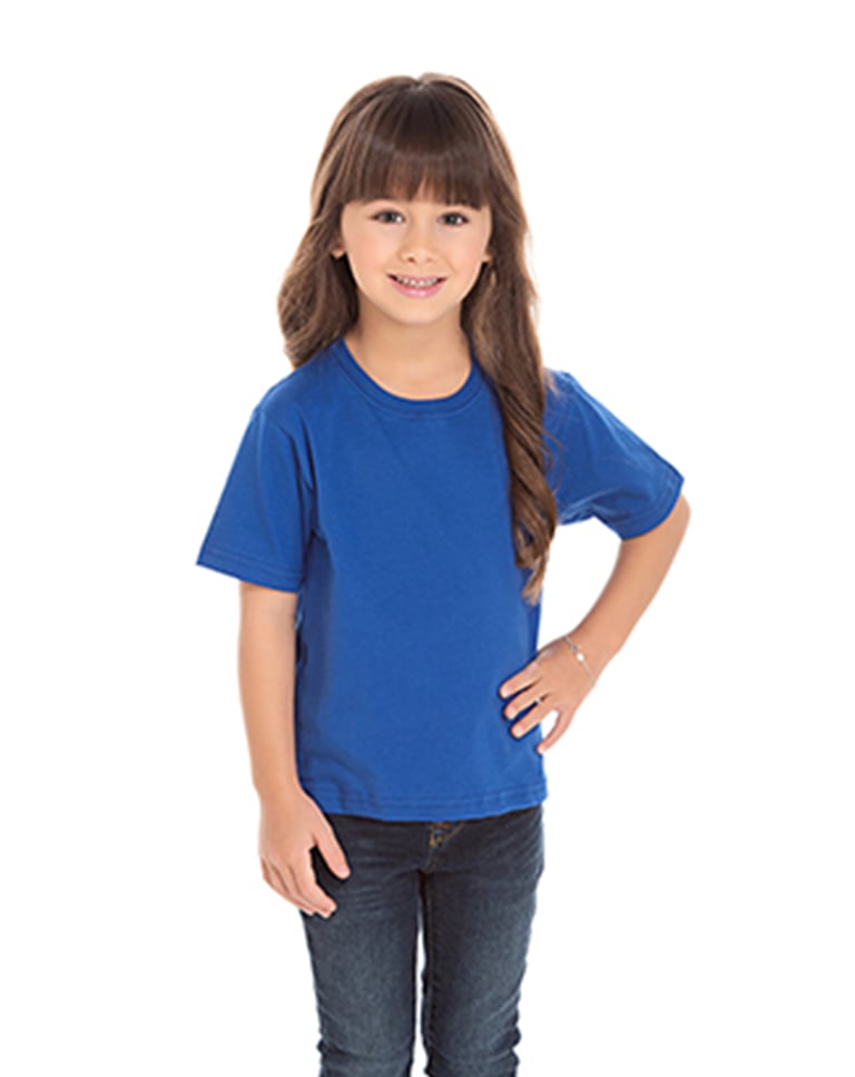 Camiseta Infantil de Algodão Penteado Azul Royal