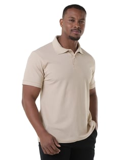 Camisa Polo Piquet Masculina Areia