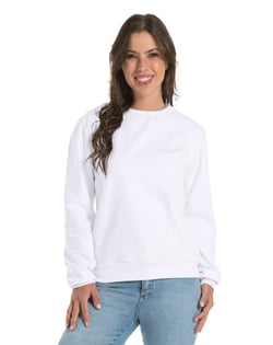 Blusão de Moletom Feminino Branco