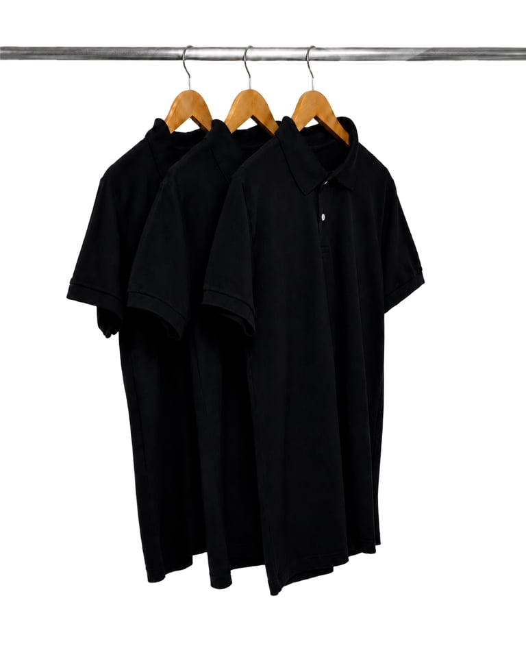 Kit 3 Camisas Polo Piquet Masculinas Preta 14