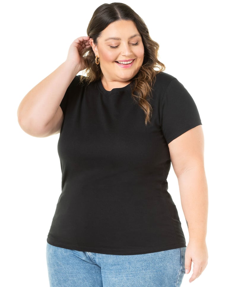 Kit 3 Camisetas Femininas Plus Size de Algodão 7