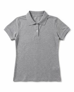 Camisa Polo Piquet Feminina Cinza Mescla