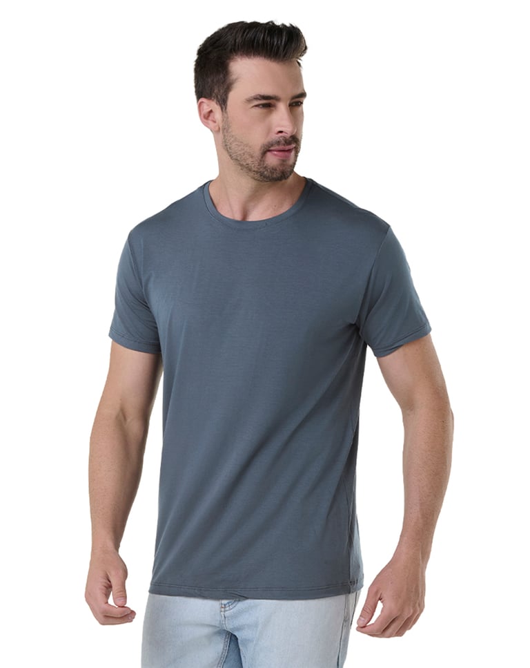Camiseta Tech Modal Masculina Cinza Chumbo