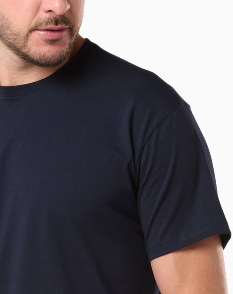 Camiseta de Algodão Egípcio Azul Marinho