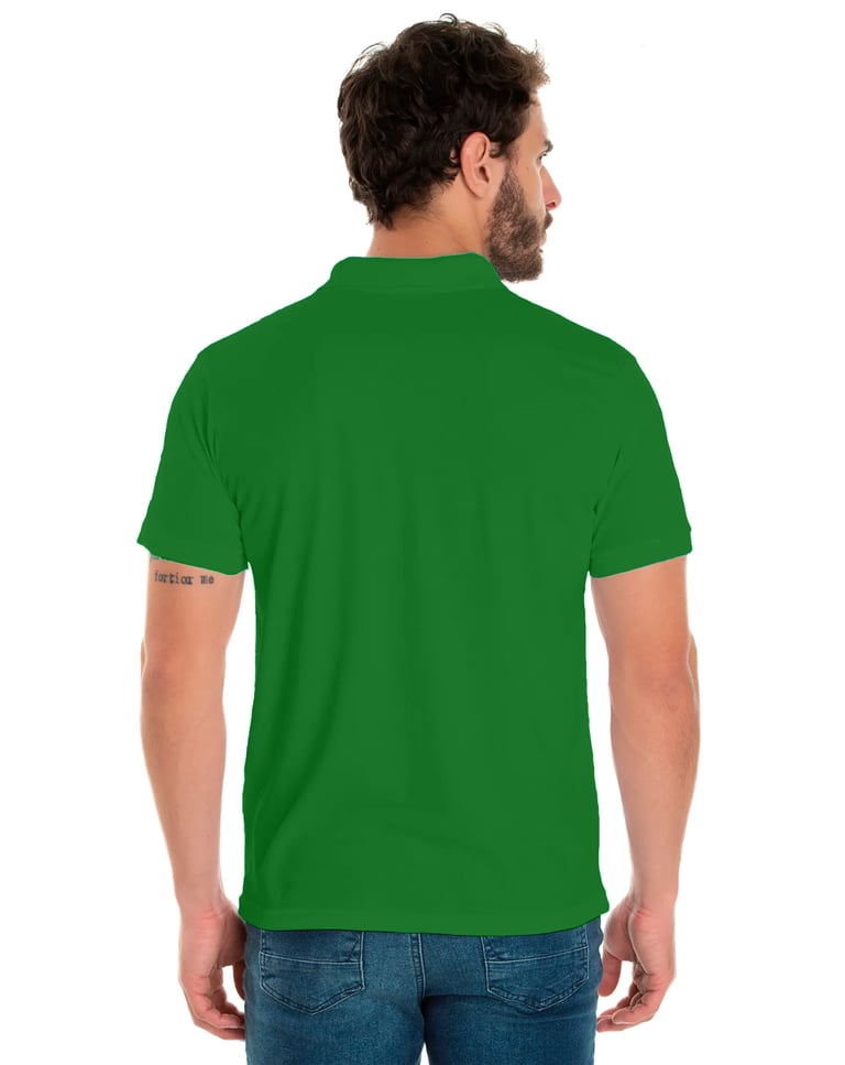 KIT 5 Camisas Polo Piquet Masculina Verde Bandeira