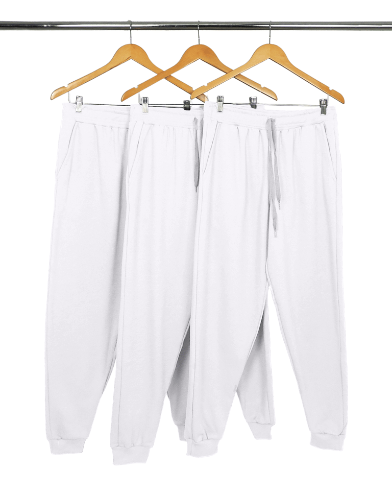 Kit 3 Calças Masculinas de Moletom Branco