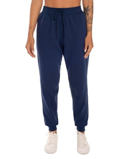 Calça Feminina de Moletom Azul Marinho 